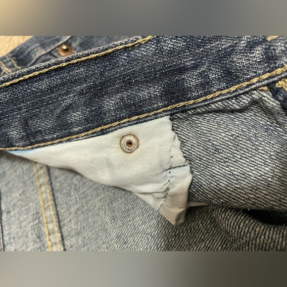 DOPE VINTAGE LEVI’S 501 BUTTON FLY BAGGY LOOSE JEAN SHORTS 90s RAP STYLE 36/38 W - Picture 10 of 16